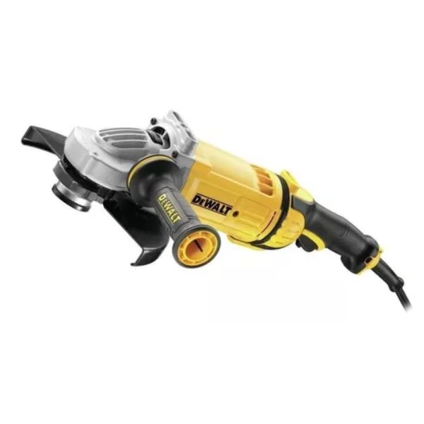 ESMERILHADEIRA DE 9” COM 2.400 W DE POTÊNCIA, SISTEMA DE EXPULSÃO DE P&Oacute; PATENTEADO DEWALT; INTERRUPTOR DE GATILHO COM TRAVA DE SEGURANÇA. IDEAL PARA CORTES, DESBASTES, REMOÇÕES EM METAIS, APLICAÇÕES EM ALVENARIA E CONCRETO.