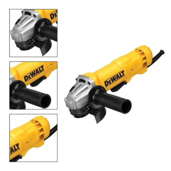 Equipada com um disco de 5 polegadas (125 mm), a Esmerilhadeira Angular Dewalt DWE4212 é ideal para cortes e desbastes em diversos materiais, como metal, pedra e concreto.